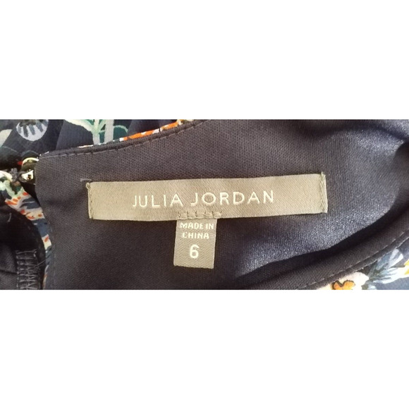 Julia Jordan Womens Long Sleeve Elastic Cuff Swing Dress Floral Print Size 6 - Picture 5 of 8